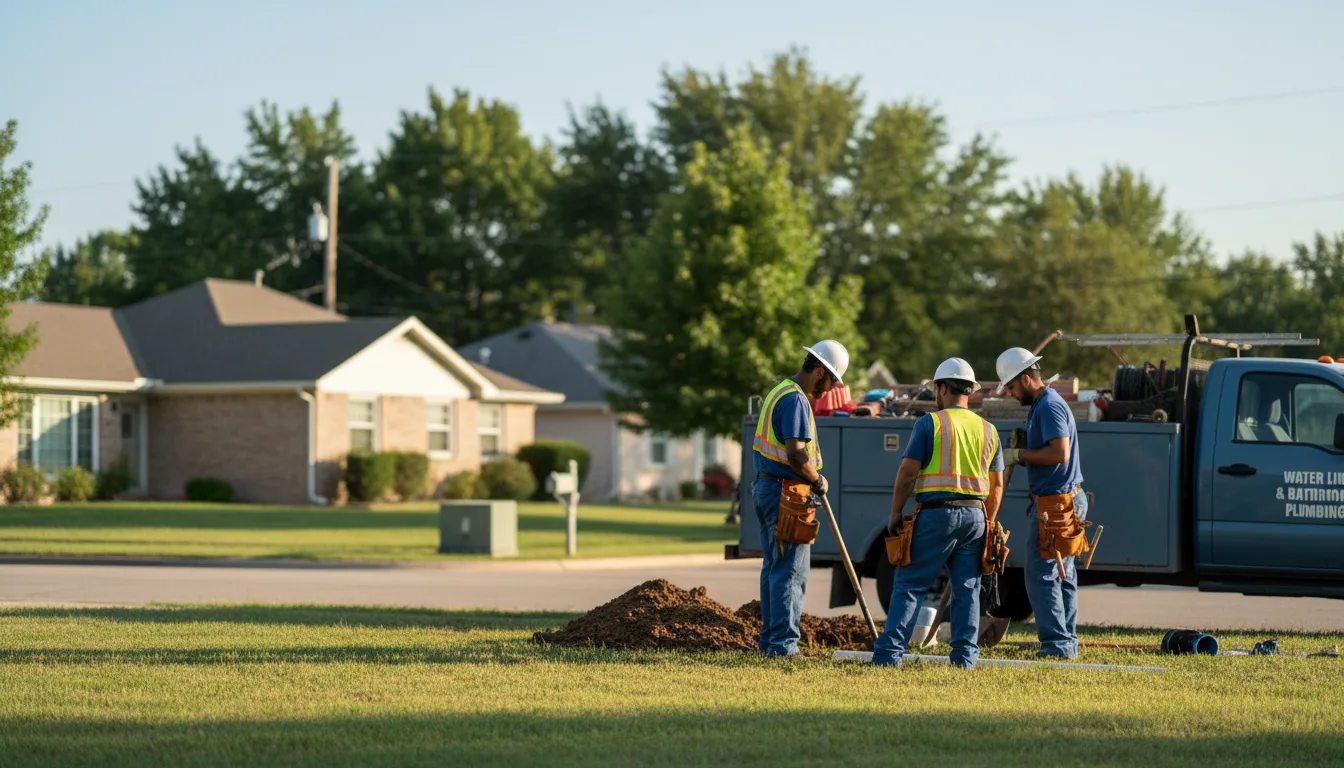 Residential water line and bathroom plumbing service in Pearcy, AR